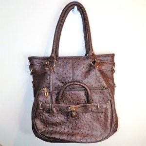 ELENA Brown Ostrich Big Bag